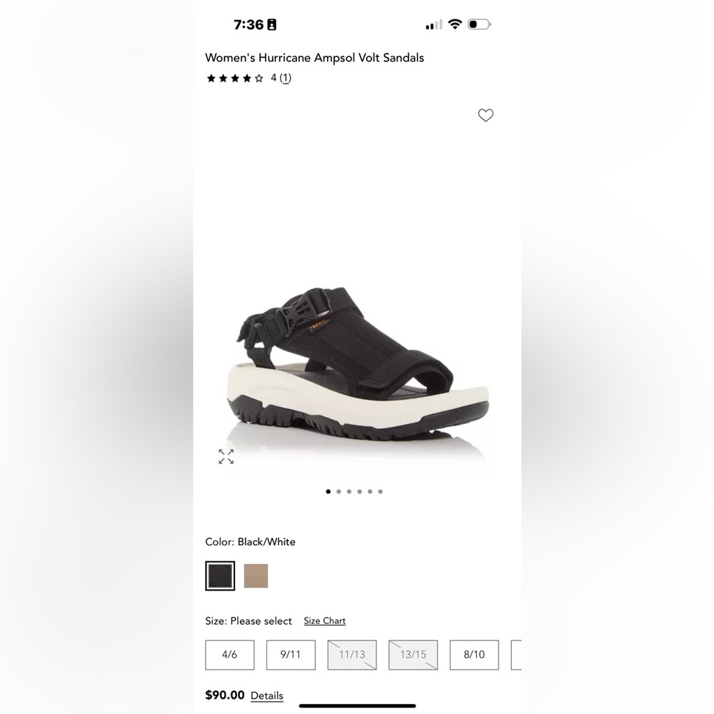 Teva Black Sandals for Women